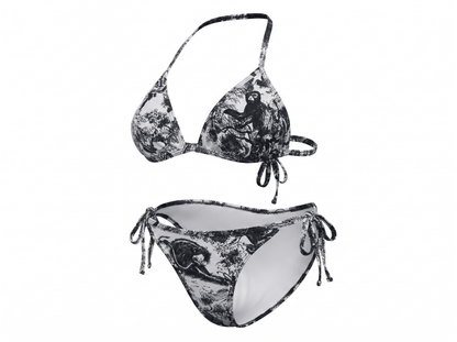 Dior Toile de Jouy Bikini Set with Matching Pareo Skirt – Black & White 🖤🤍🏖️