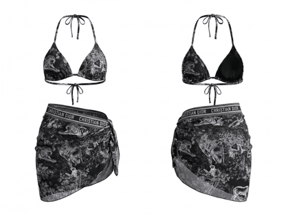 Dior Toile de Jouy Sauvage Bikini Set with Pareo
