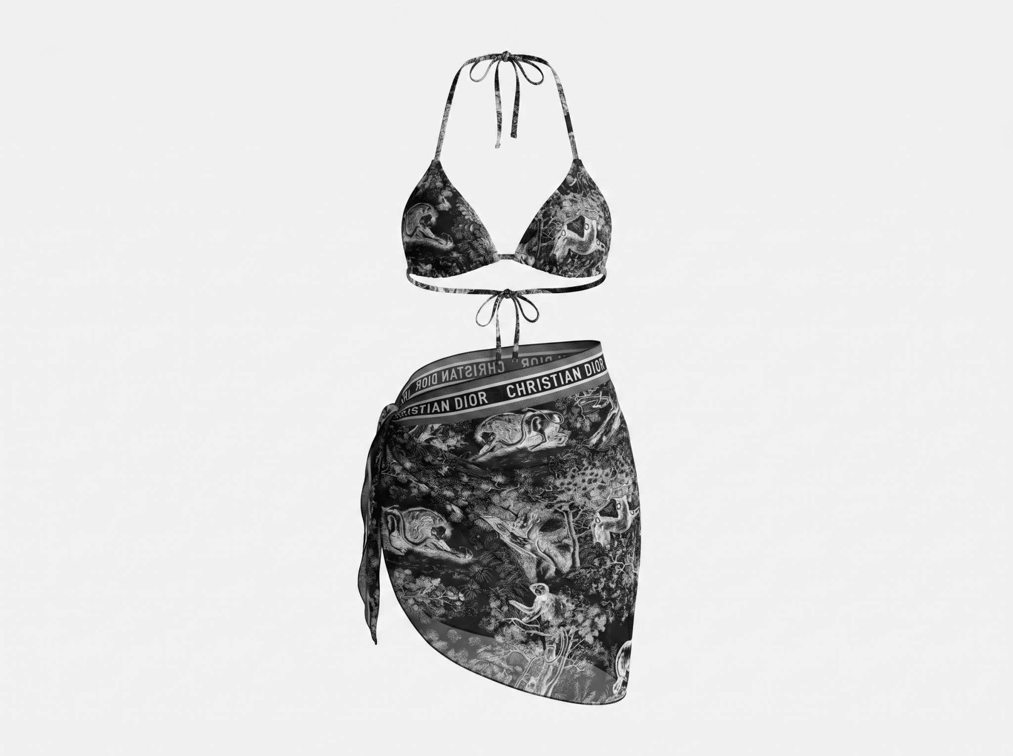 Dior Toile de Jouy Sauvage Bikini Set with Pareo