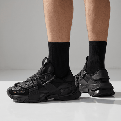 🖤🔥 Dolce & Gabbana DG-S862 Tactical Luxury Sneakers – Triple Black Edition 👟⚡