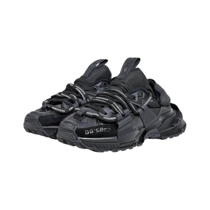 🖤🔥 Dolce & Gabbana DG-S862 Tactical Luxury Sneakers – Triple Black Edition 👟⚡