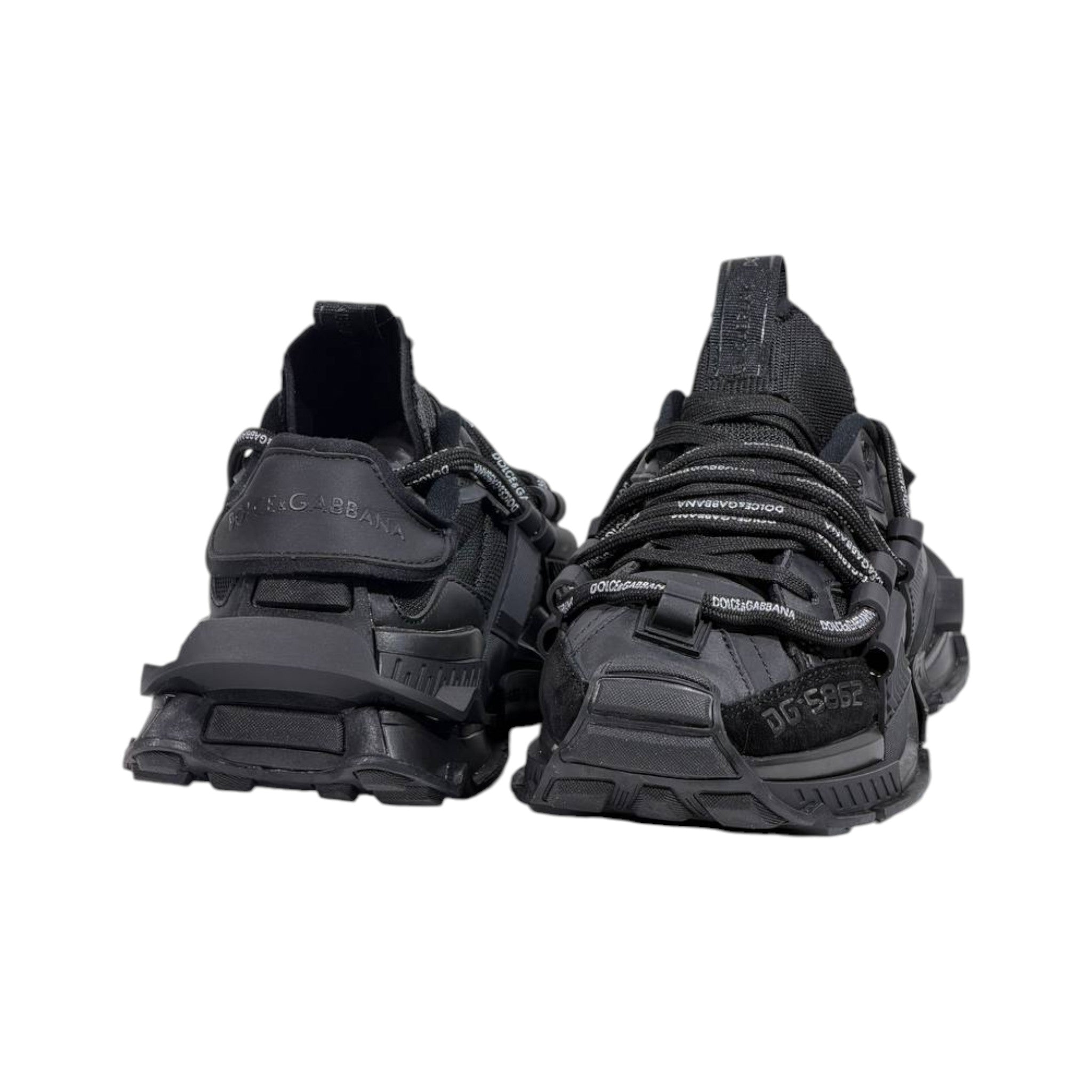 🖤🔥 Dolce & Gabbana DG-S862 Tactical Luxury Sneakers – Triple Black Edition 👟⚡