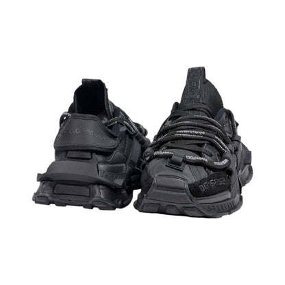 🖤🔥 Dolce & Gabbana DG-S862 Tactical Luxury Sneakers – Triple Black Edition 👟⚡