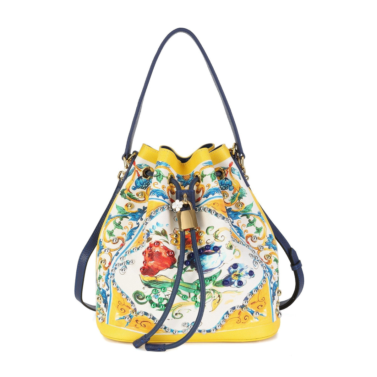 Dolce & Gabbana Majolica Bucket Bag — Yellow