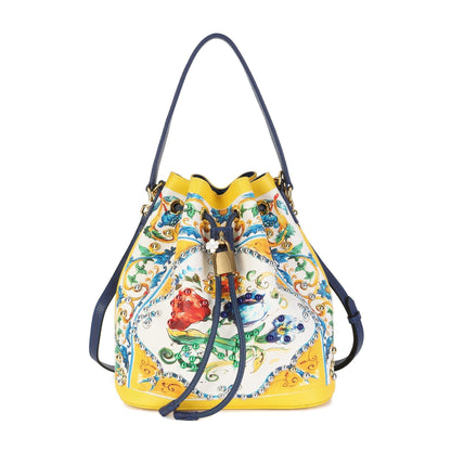 Dolce & Gabbana Majolica Bucket Bag — Yellow