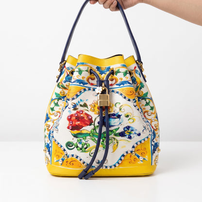 Dolce & Gabbana Majolica Bucket Bag — Yellow