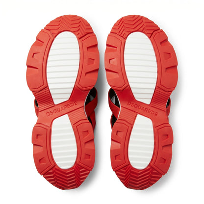 Dsquared2 Red & Black Sport Strap Sandals