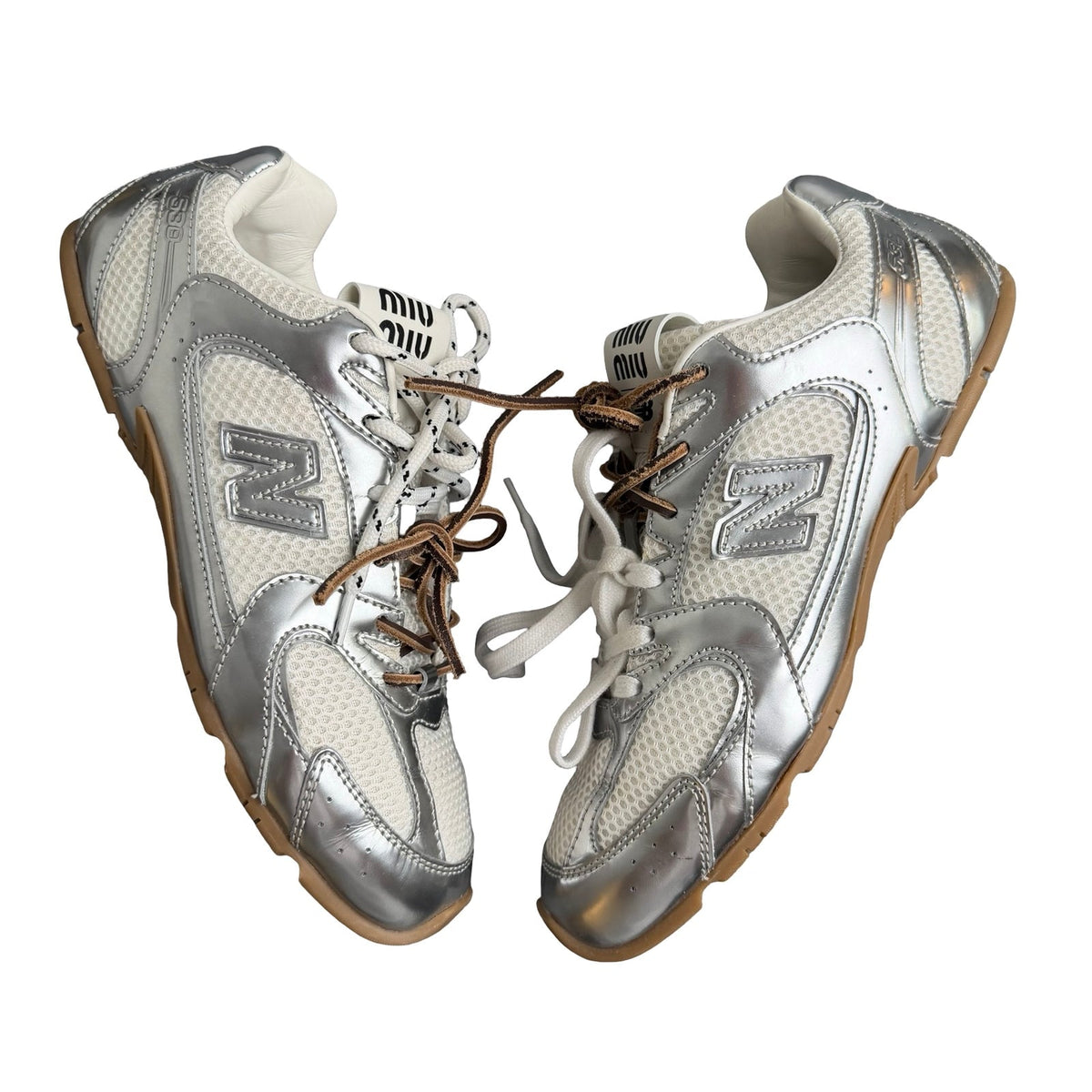 New Balance 328 Trainer — Silver & White