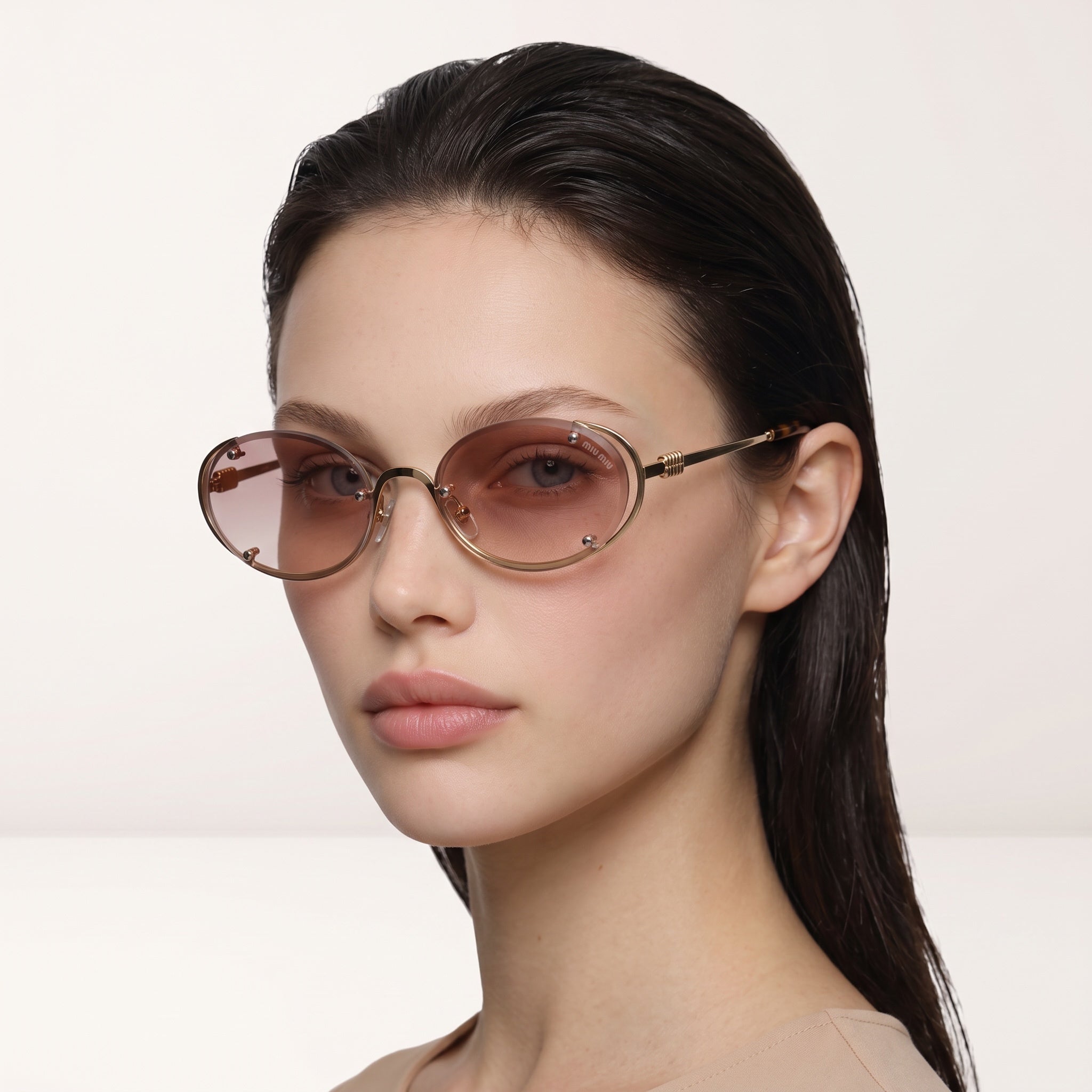 Miu Miu Round Sunglasses – Pink Gold 🕶️✨
