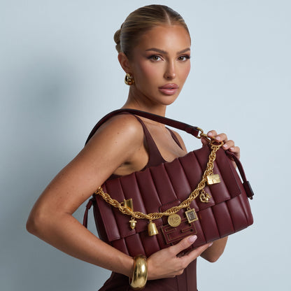 Fendi Shoulder Bag – Burgundy Quilted 💼✨