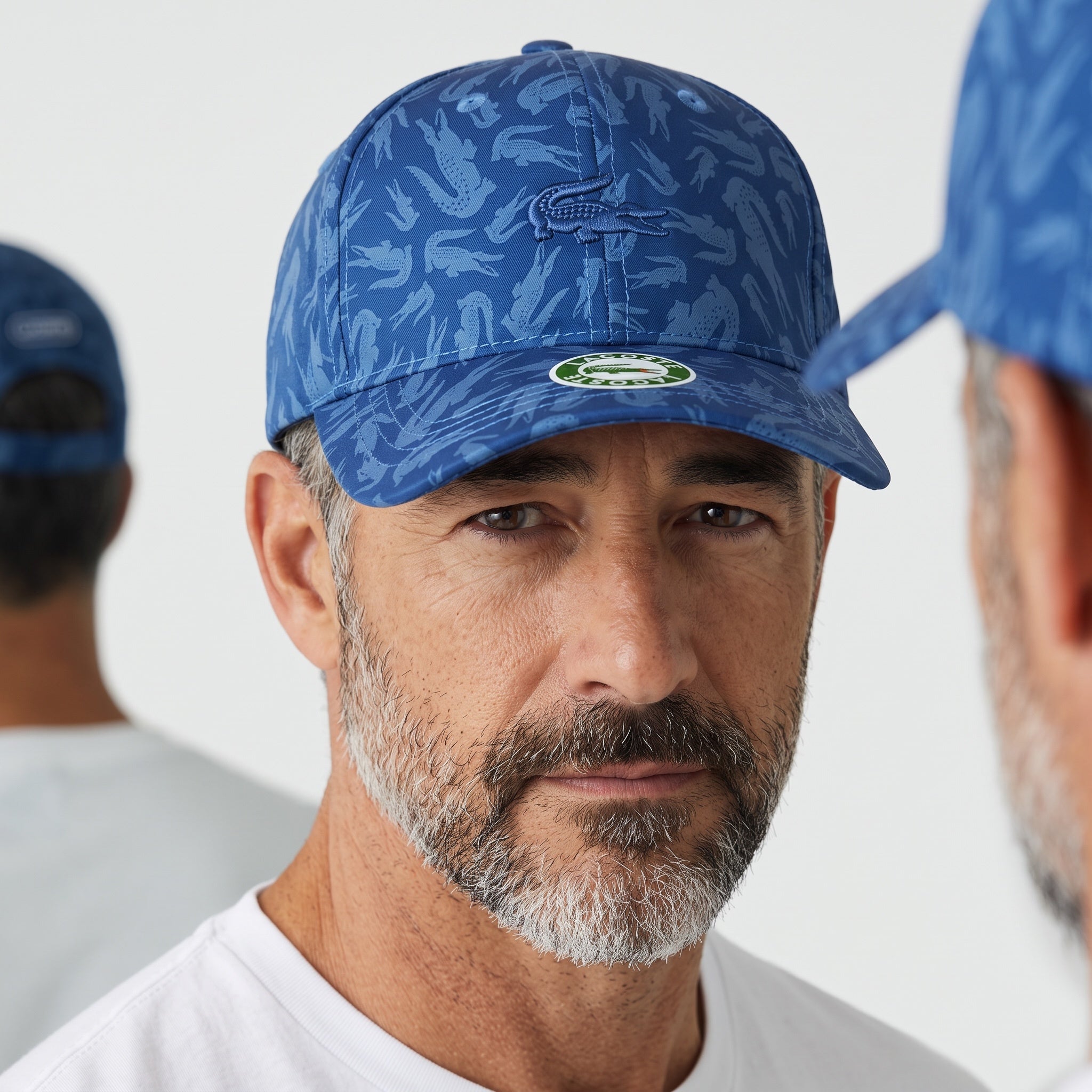 Lacoste Croc Print Cap – Blue Allover Logo 🐊🧢