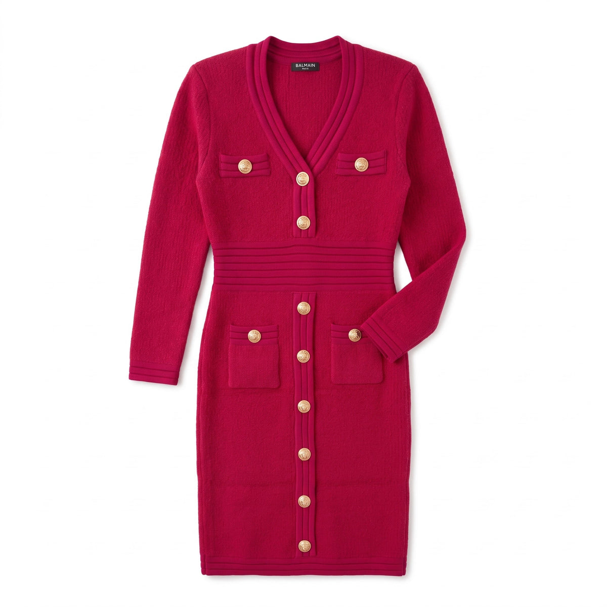 Balmain Cardigan Dress — Fuchsia & Red
