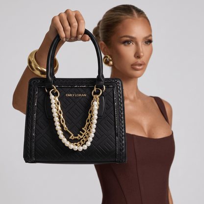 Emily Noir Pearl Luxe Tote 🖤🤍✨