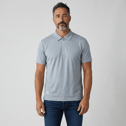 💎❄️ Emporio Armani Ice Blue Zip Polo Shirt – Luxury Modern Collection 👔✨