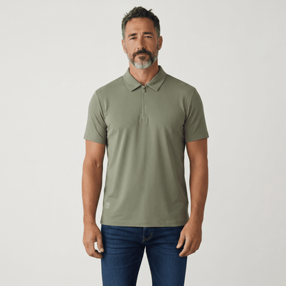 🫒✨ Emporio Armani Olive Half-Zip Polo Shirt – Luxury Minimal Edition 👔🔥