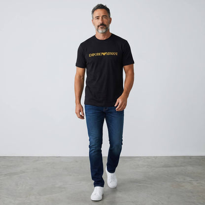 Emporio Armani Signature Logo T-Shirt – Black & Gold Luxury Edition 🖤✨