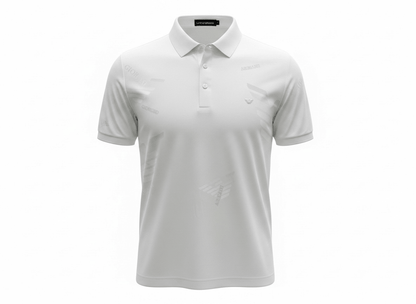 Emporio Armani White Pattern Polo 🤍✨ Signature Print Design