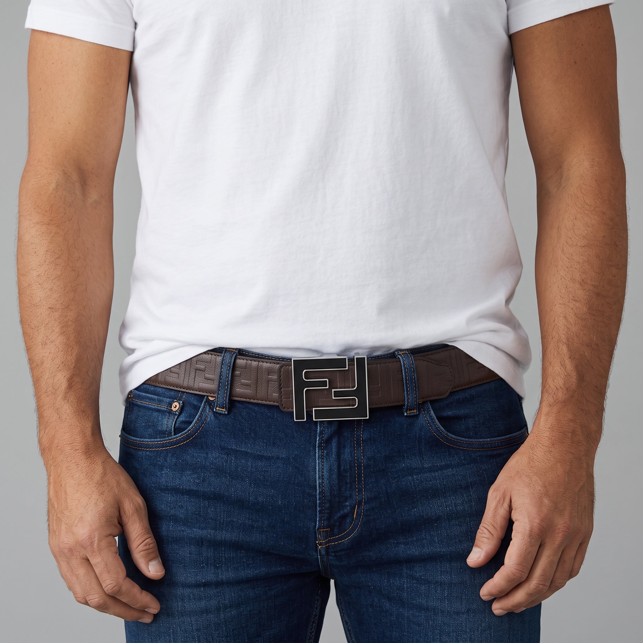 Fendi Belt – Brown FF Buckle 🟫🔲 120 cm