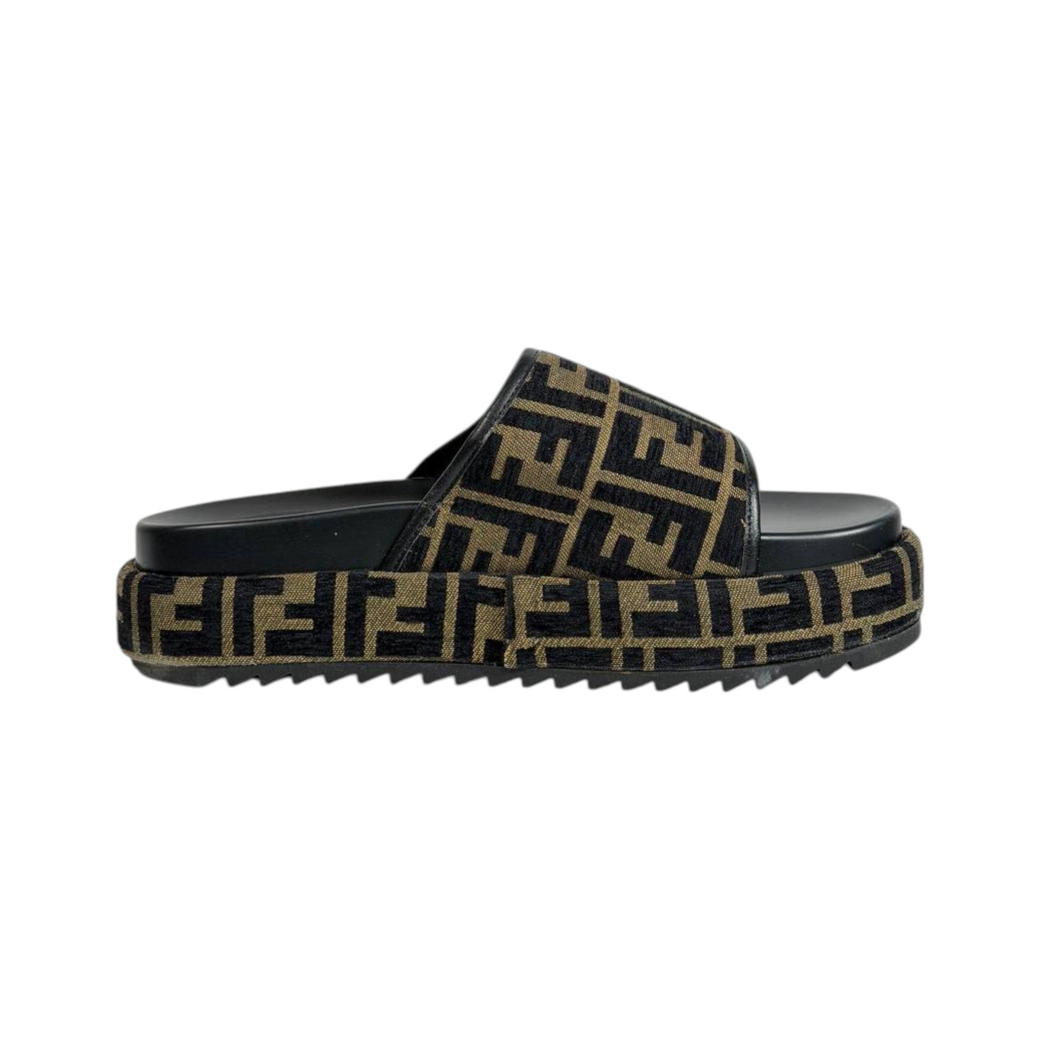 Fendi Brown Monogram Platform Slides – Iconic Luxe Statement Sandals 🤎✨