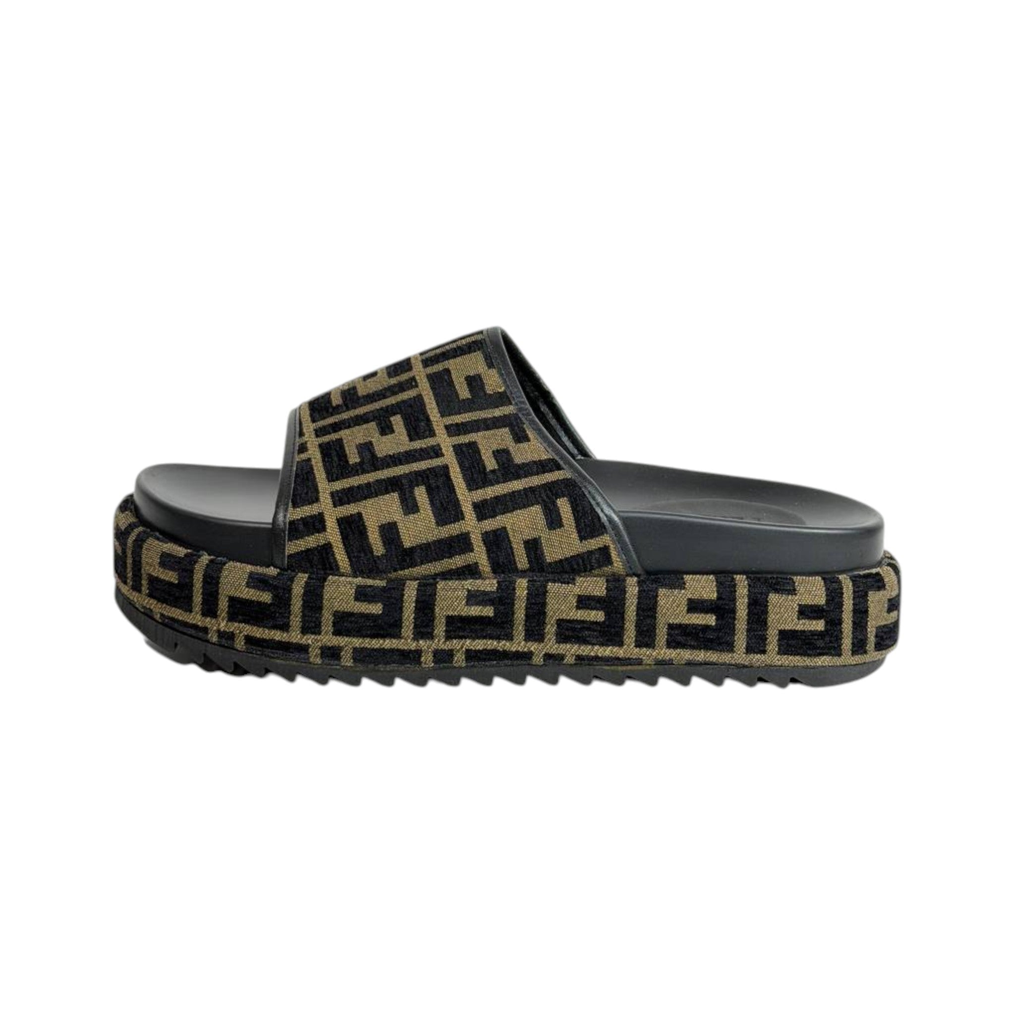Fendi Brown Monogram Platform Slides – Iconic Luxe Statement Sandals 🤎✨