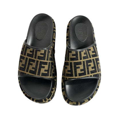 Fendi Brown Monogram Platform Slides – Iconic Luxe Statement Sandals 🤎✨