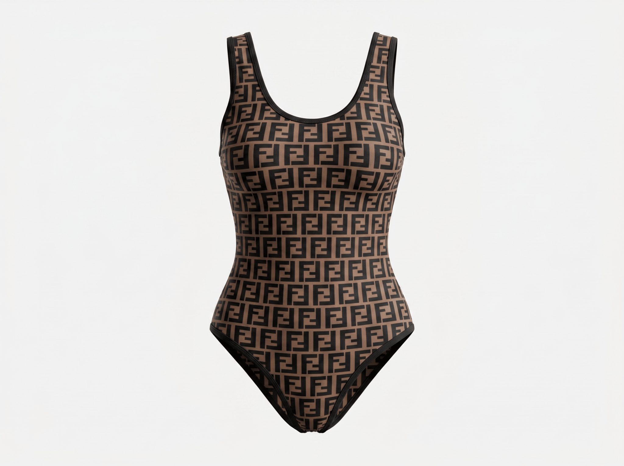Fendi FF Logo One-Piece Swimsuit – Tobacco Brown 🤎🏖️✨