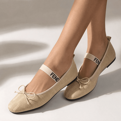 Fendi Monogram Ballet Flats – Beige Elegance Edition ✨🤍
