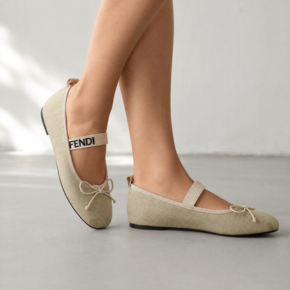 Fendi Monogram Ballet Flats – Beige Elegance Edition ✨🤍