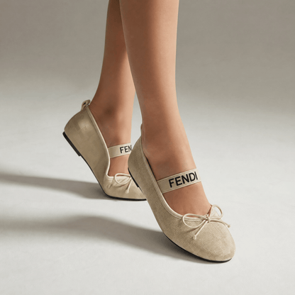 Fendi Monogram Ballet Flats – Beige Elegance Edition ✨🤍