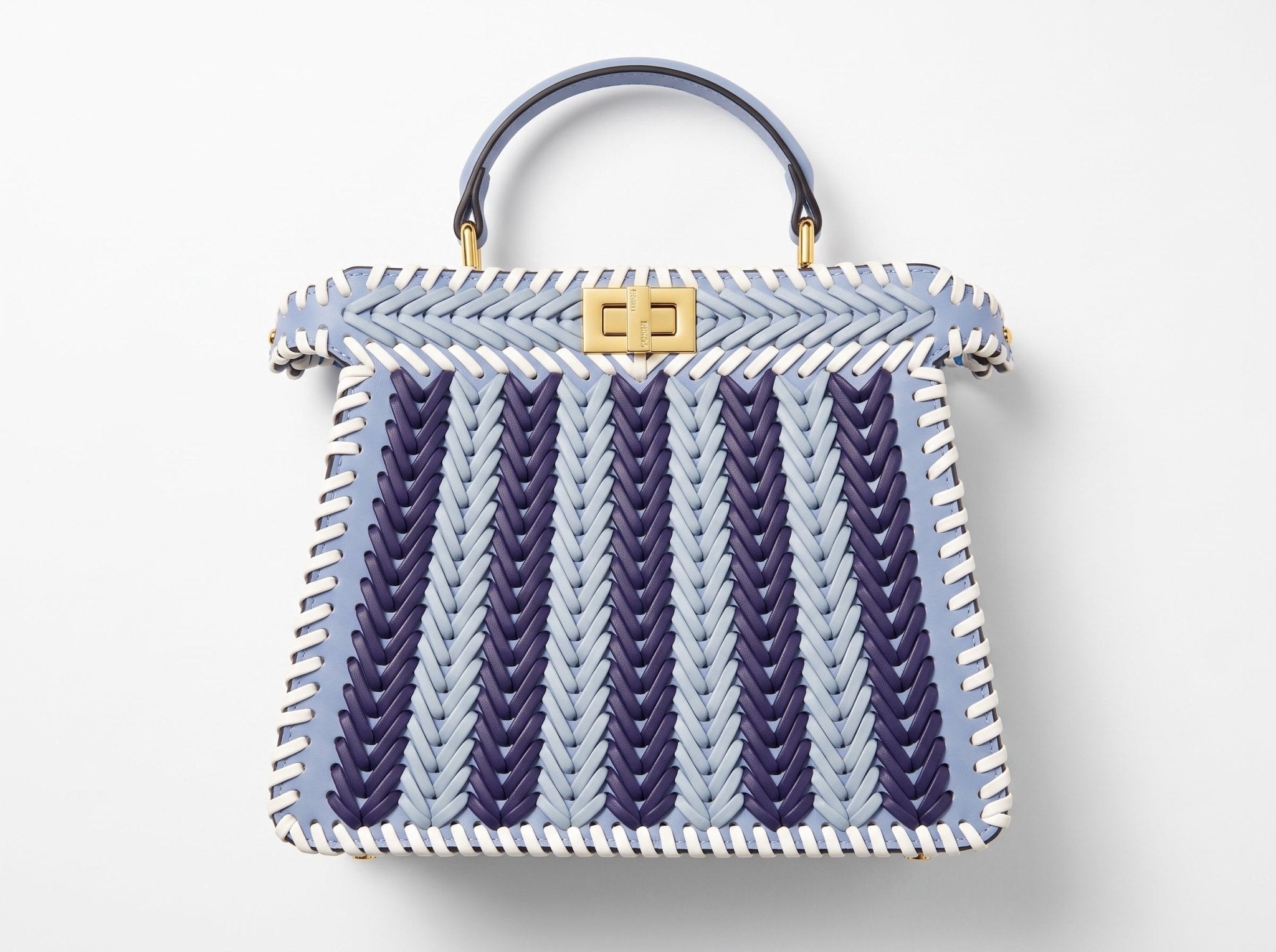 Fendi peekaboo Woven Top-Handle Bag – Light Blue 👜