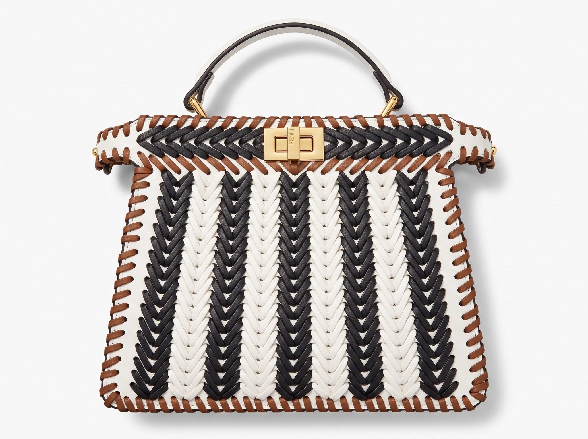 Fendi Peekaboo – Woven Tricolor Top Handle 👜