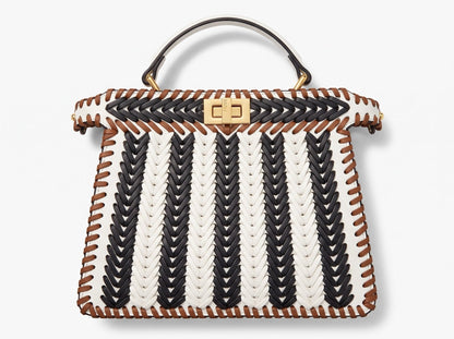 Fendi Peekaboo – Woven Tricolor Top Handle 👜