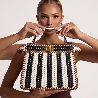 Fendi Peekaboo – Woven Tricolor Top Handle 👜