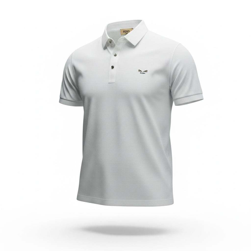 🤍 Fendi White Polo Shirt – Clean Minimal Luxury Essential 👕✨