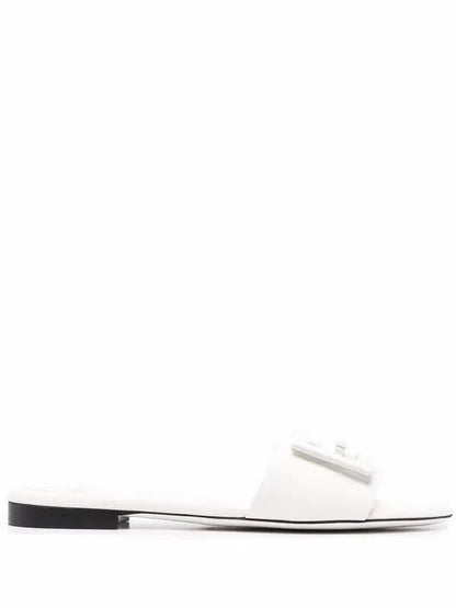 Fendi White Slide Sandals 🤍✨ FF Logo Edition