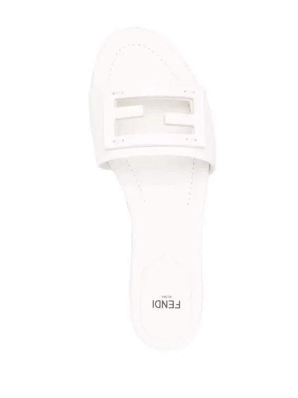 Fendi White Slide Sandals 🤍✨ FF Logo Edition