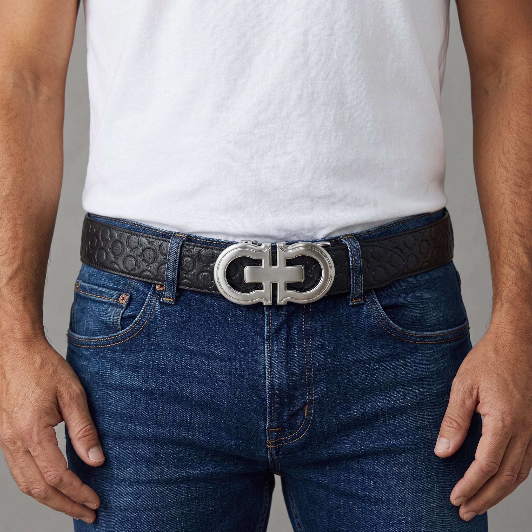 Ferragamo Belt – Black Gancini Buckle 🖤✨