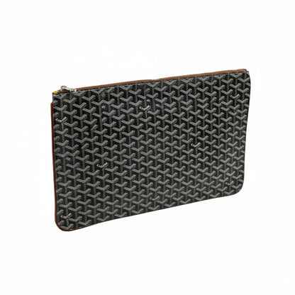 Goyard Black Monogram Pouch 🖤✨ | Luxury Unisex Designer Clutch Bag