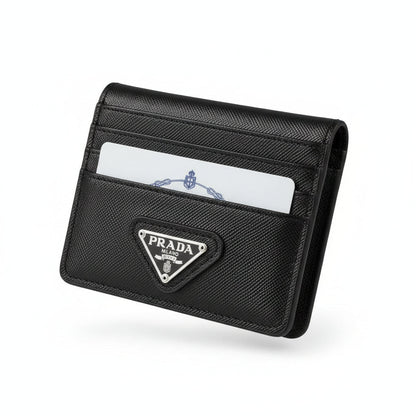 Prada Milano Black Saffiano Card Holder 🖤✨ Luxury Slim Wallet