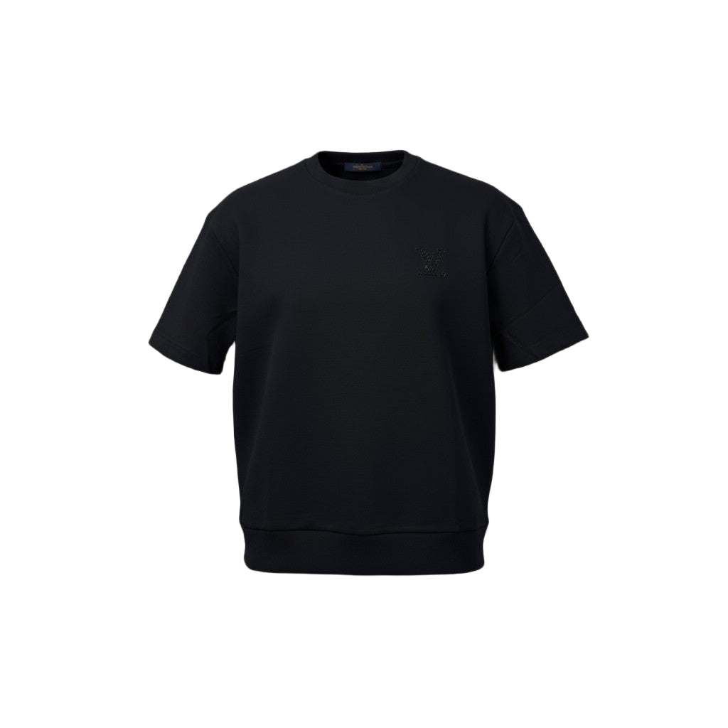 Louis Vuitton Tonal LV Embossed Logo Tee – Black Minimalist Edition