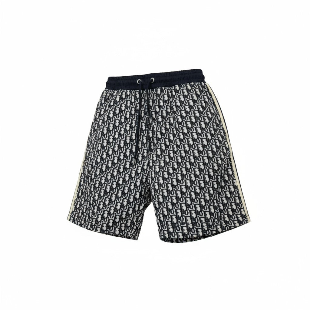 Dior Oblique Monogram Shorts – Navy Blue Luxury Streetwear Edition