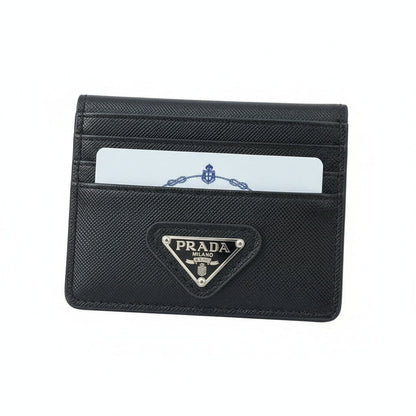 Prada Milano Black Saffiano Card Holder 🖤✨ Luxury Slim Wallet