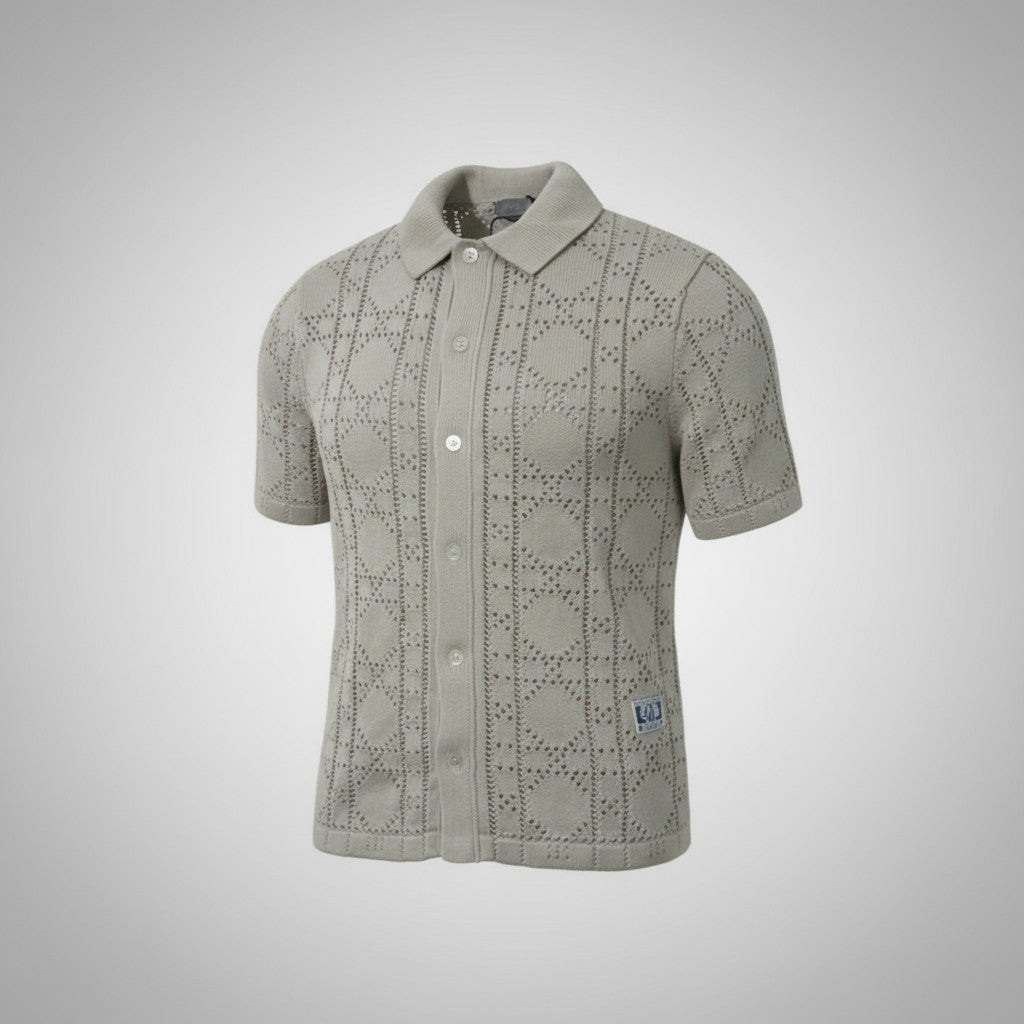 Dior Beige Crochet Knit Shirt – Soft Texture, Subtle Luxury