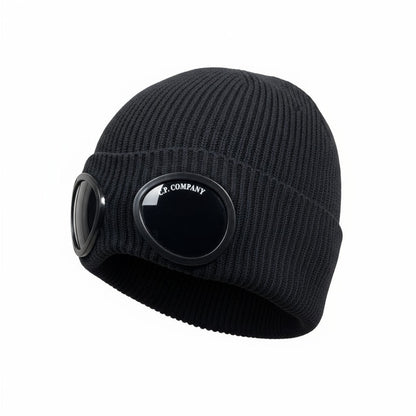 🖤 C.P. Company Goggle Beanie | Black Knit Winter Hat