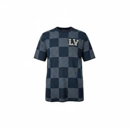 Louis Vuitton LV Knit Checkerboard Tee – Navy Monogram Style