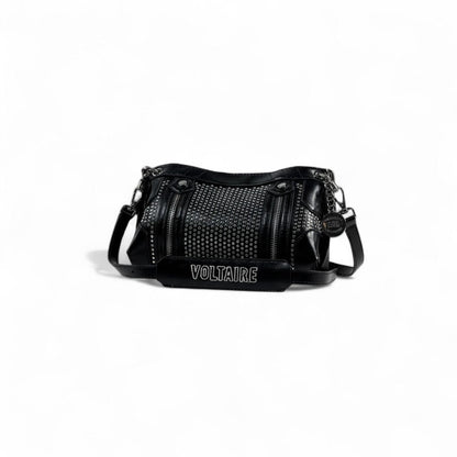 Zadig & Voltaire Black Studded Shoulder Bag 🖤✨ | Rock-Chic Crossbody with Logo Strap