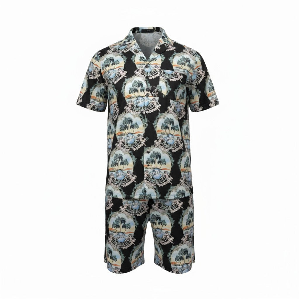 AMIRI Tropical Vacation Set – Sunset Luxury in Motion