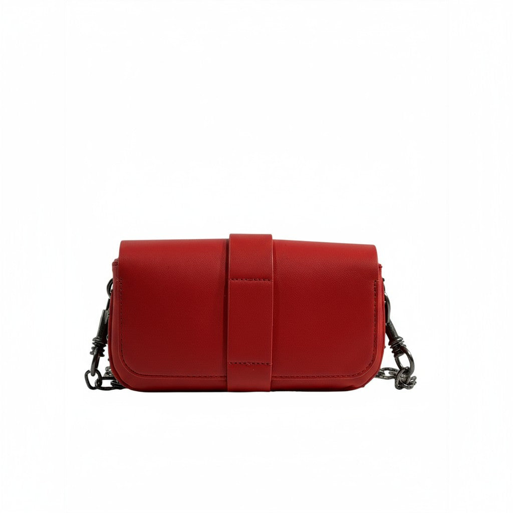 Zadig & Voltaire Red Studded Leather Bag ❤️🔥 | Chain Strap Statement Piece – With Box 📦