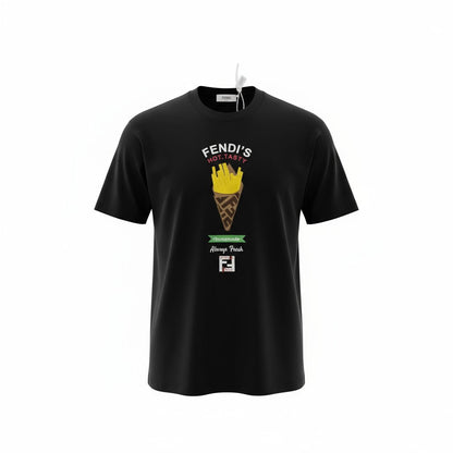 Fendi “Hot & Tasty” Fries Graphic Tee – Black Street Snack Edition