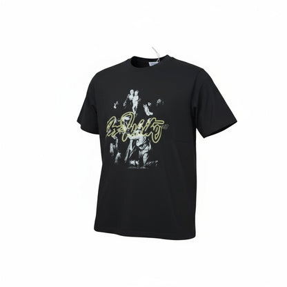Off-White Baroque Art Graphic Tee – Black with Script Logo